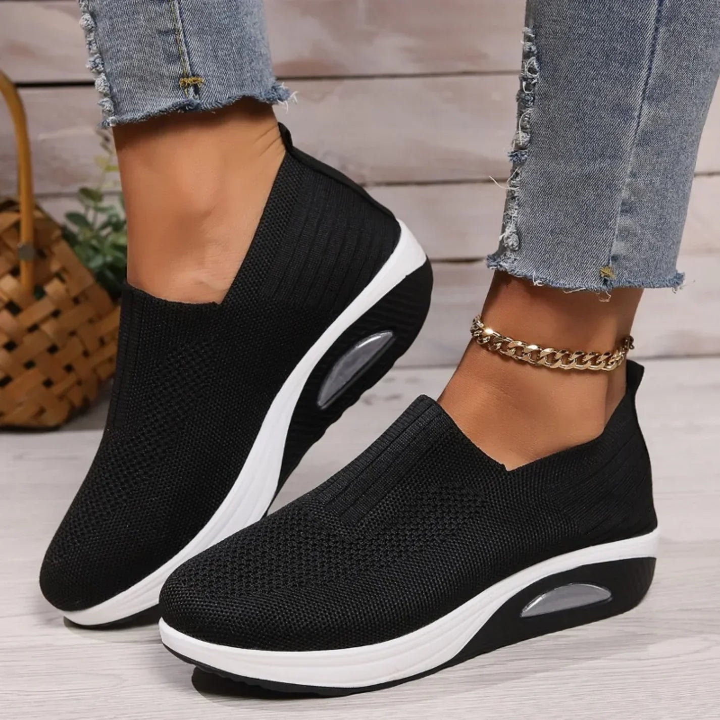 Laurence | Baskets slip-on compensées confort quotidien