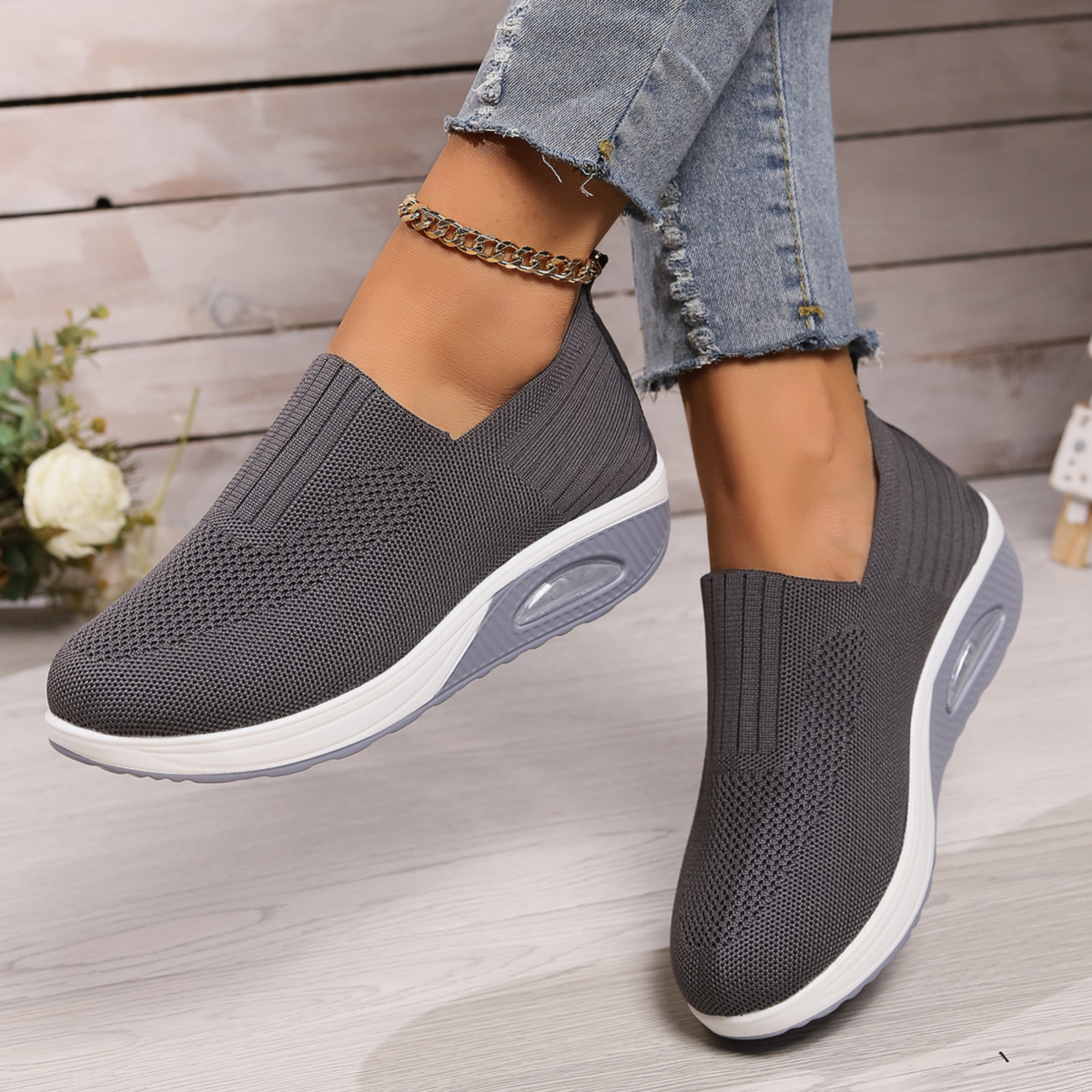 Laurence | Baskets slip-on compensées confort quotidien