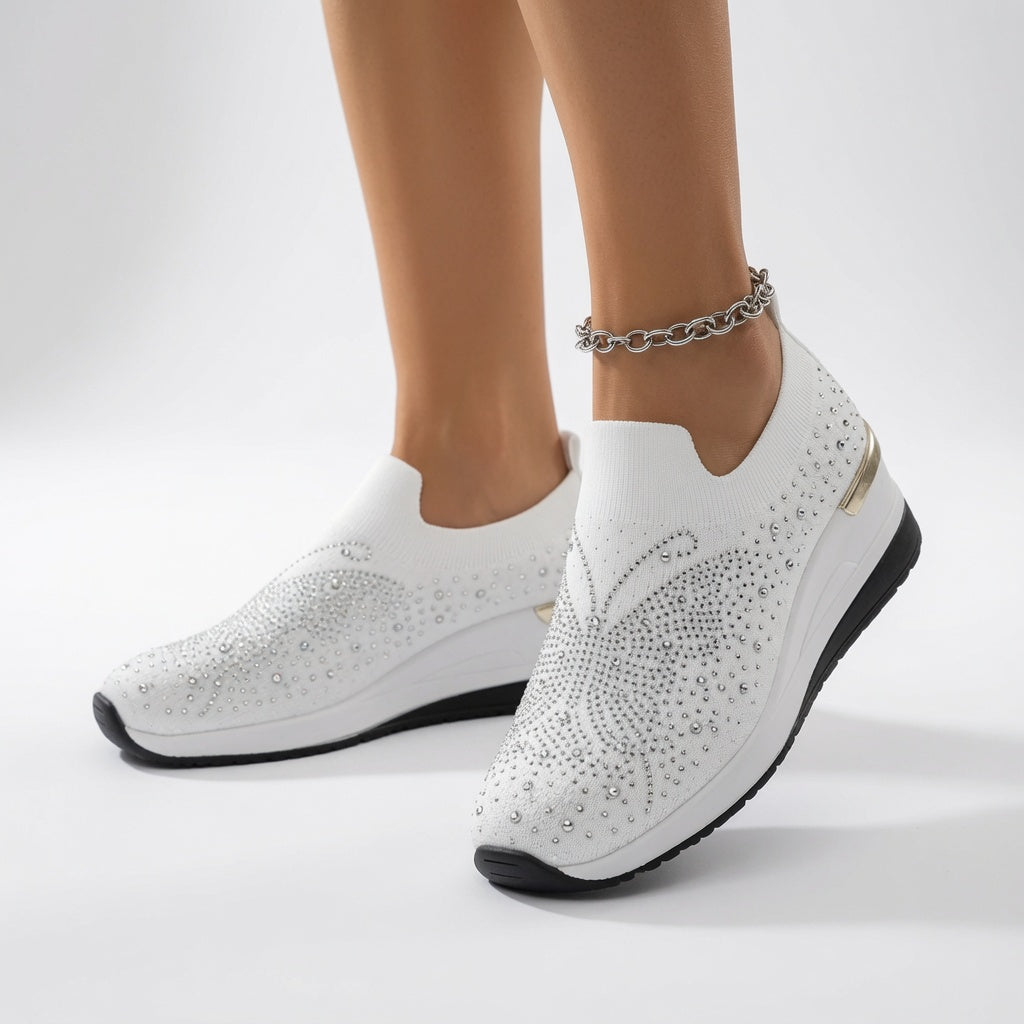 Brillantine | Sneaker plateforme strass enfiler élégante