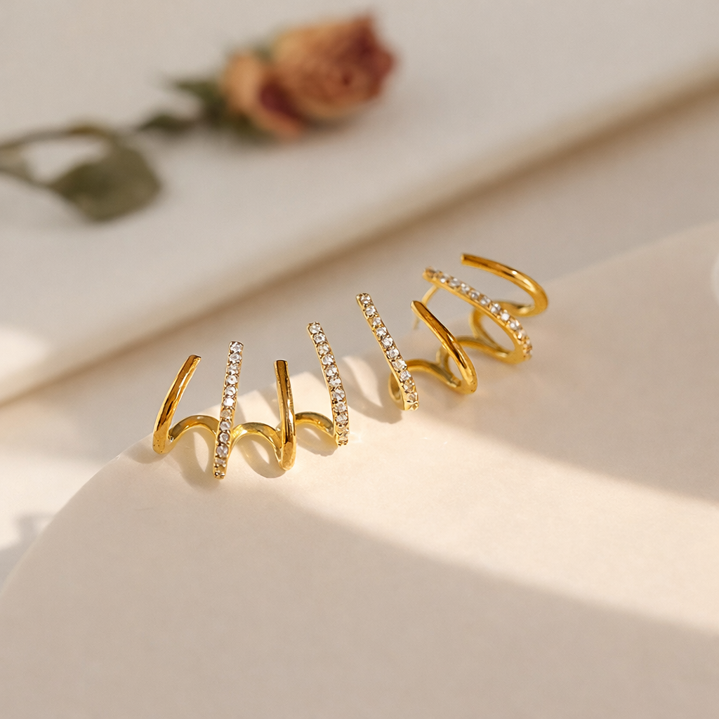 Zabby | Boucle d'Oreille Cuff en Spirale