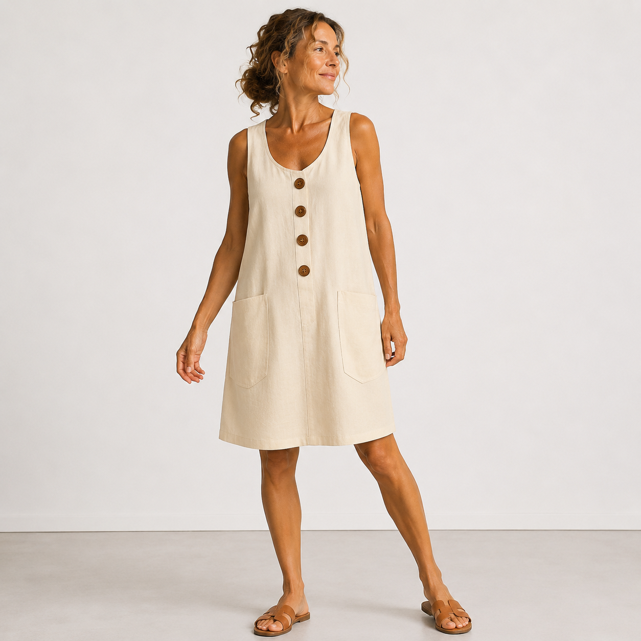 Maud | Robe en coton et lin