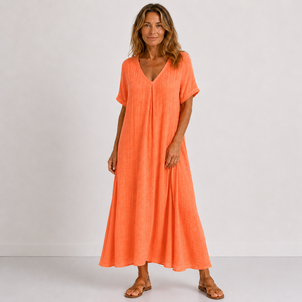 Violette | Robe longue fluide en lin