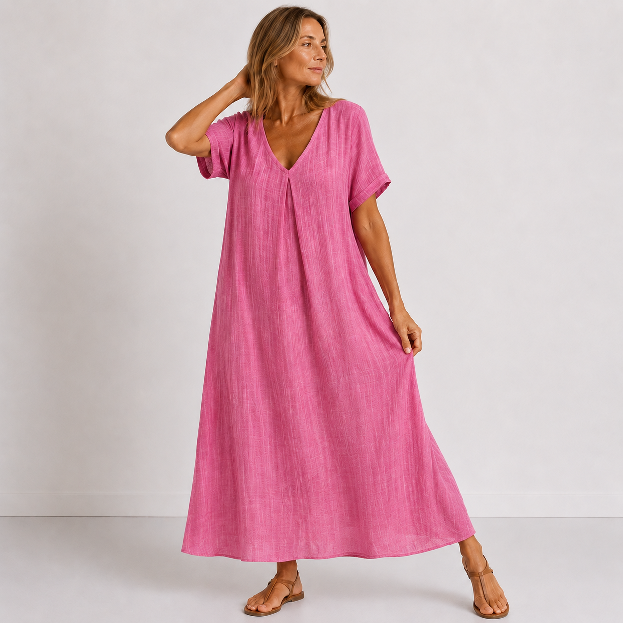 Violette | Robe longue fluide en lin