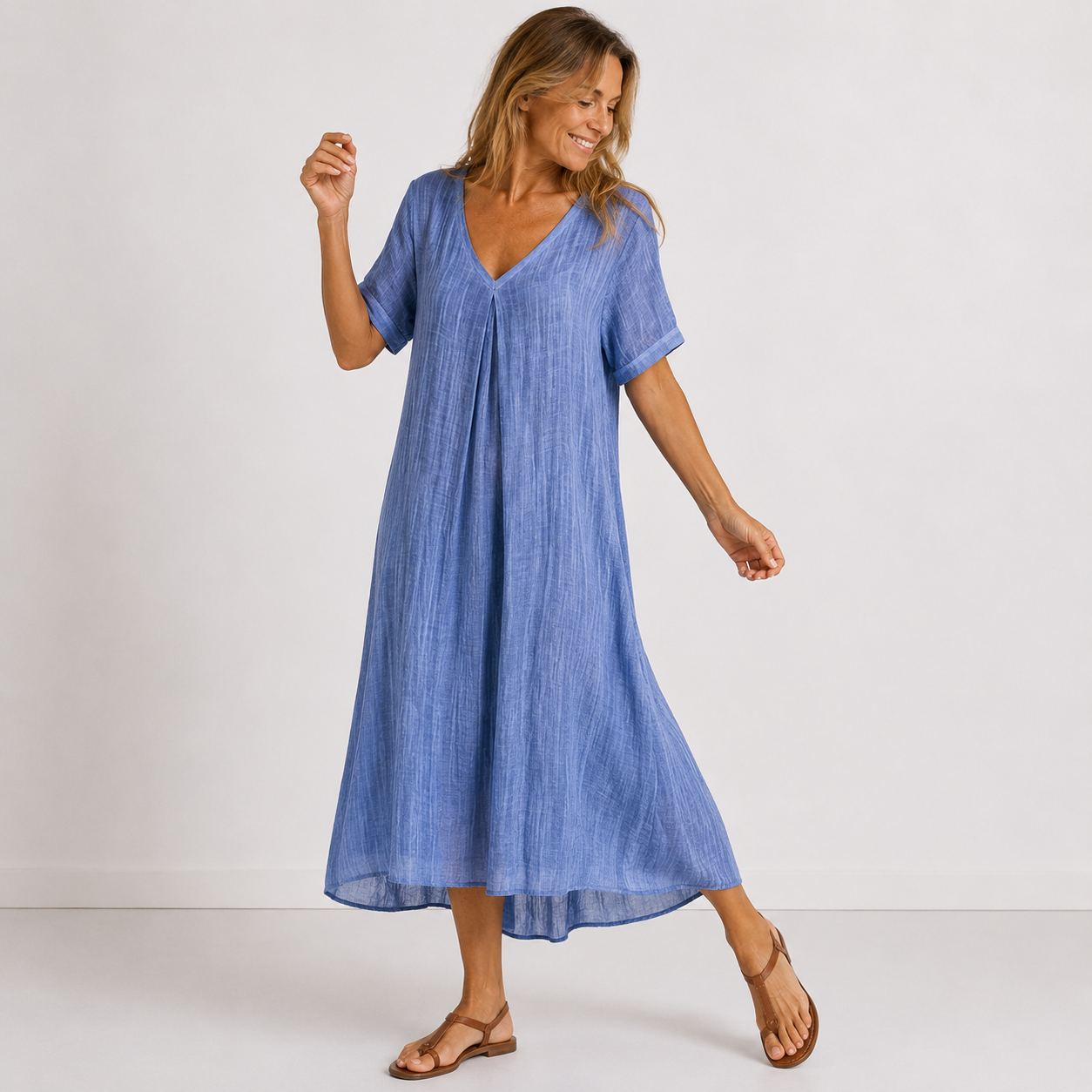 Violette | Robe longue fluide en lin