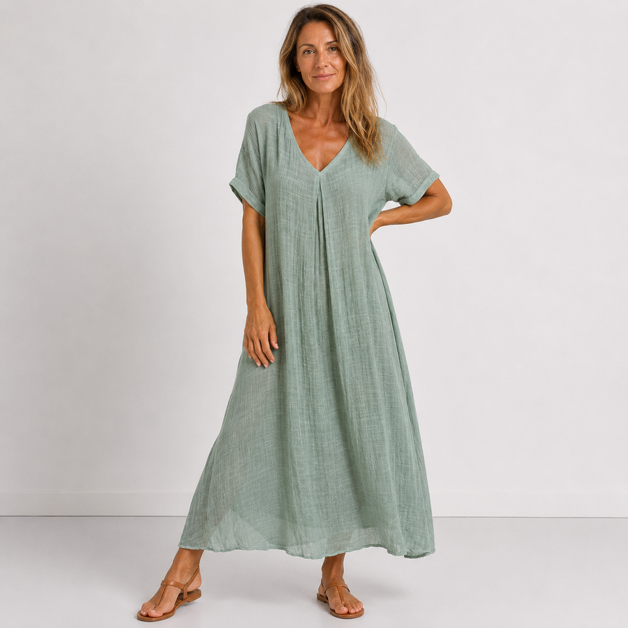 Violette | Robe longue fluide en lin