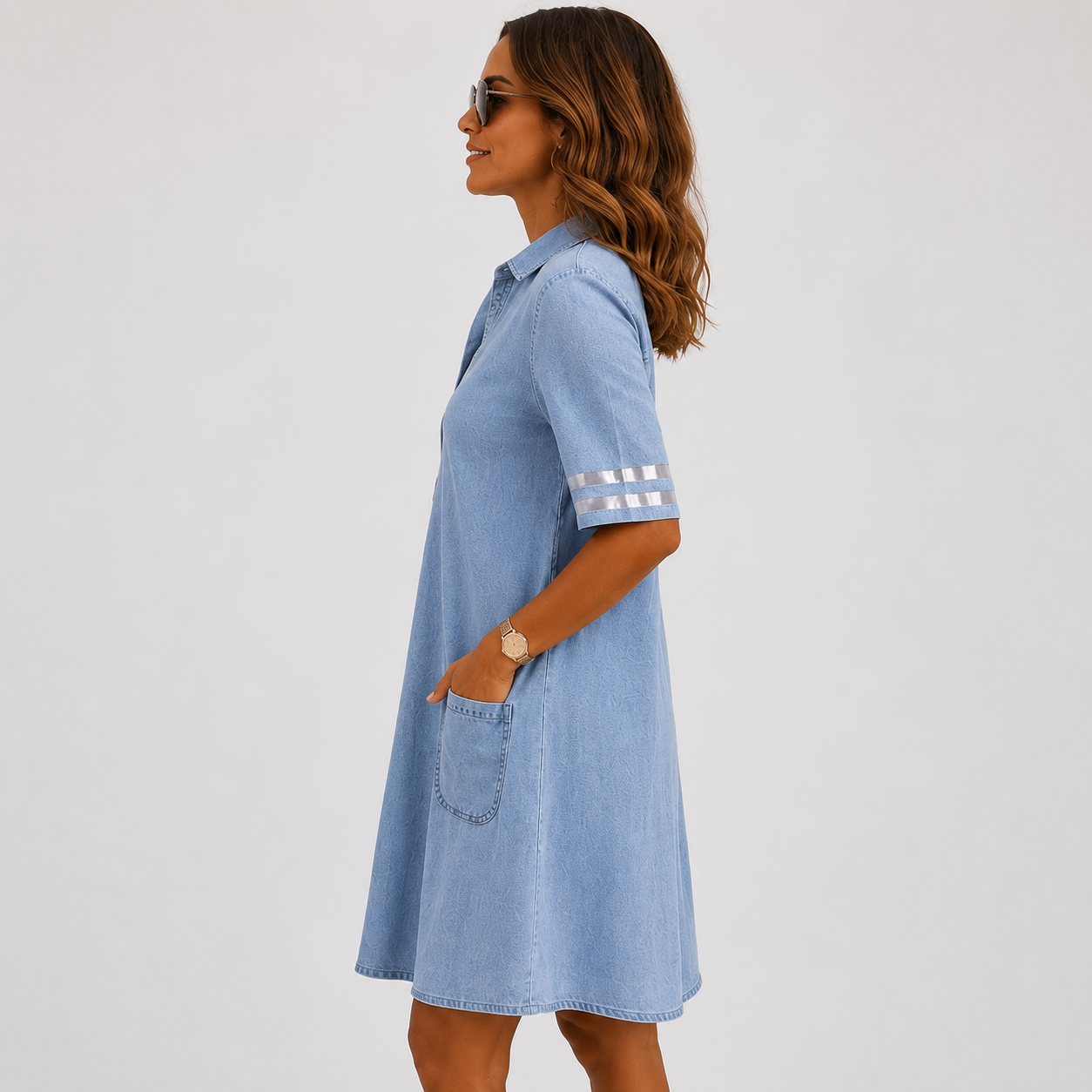 Brittany | Robe en Denim à Silhouette Flatteuse
