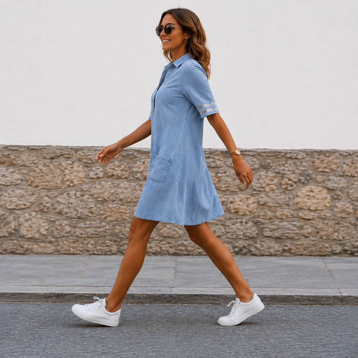 Brittany | Robe en Denim à Silhouette Flatteuse
