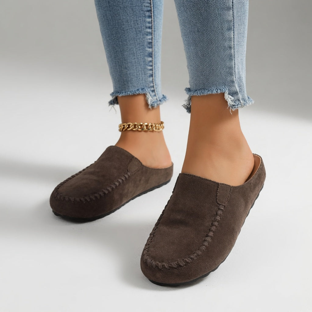 Nanette | Mocassin suédé bicolore surpiqûres confort naturel