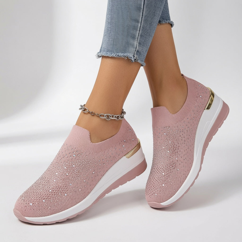 Brillantine | Sneaker plateforme strass enfiler élégante