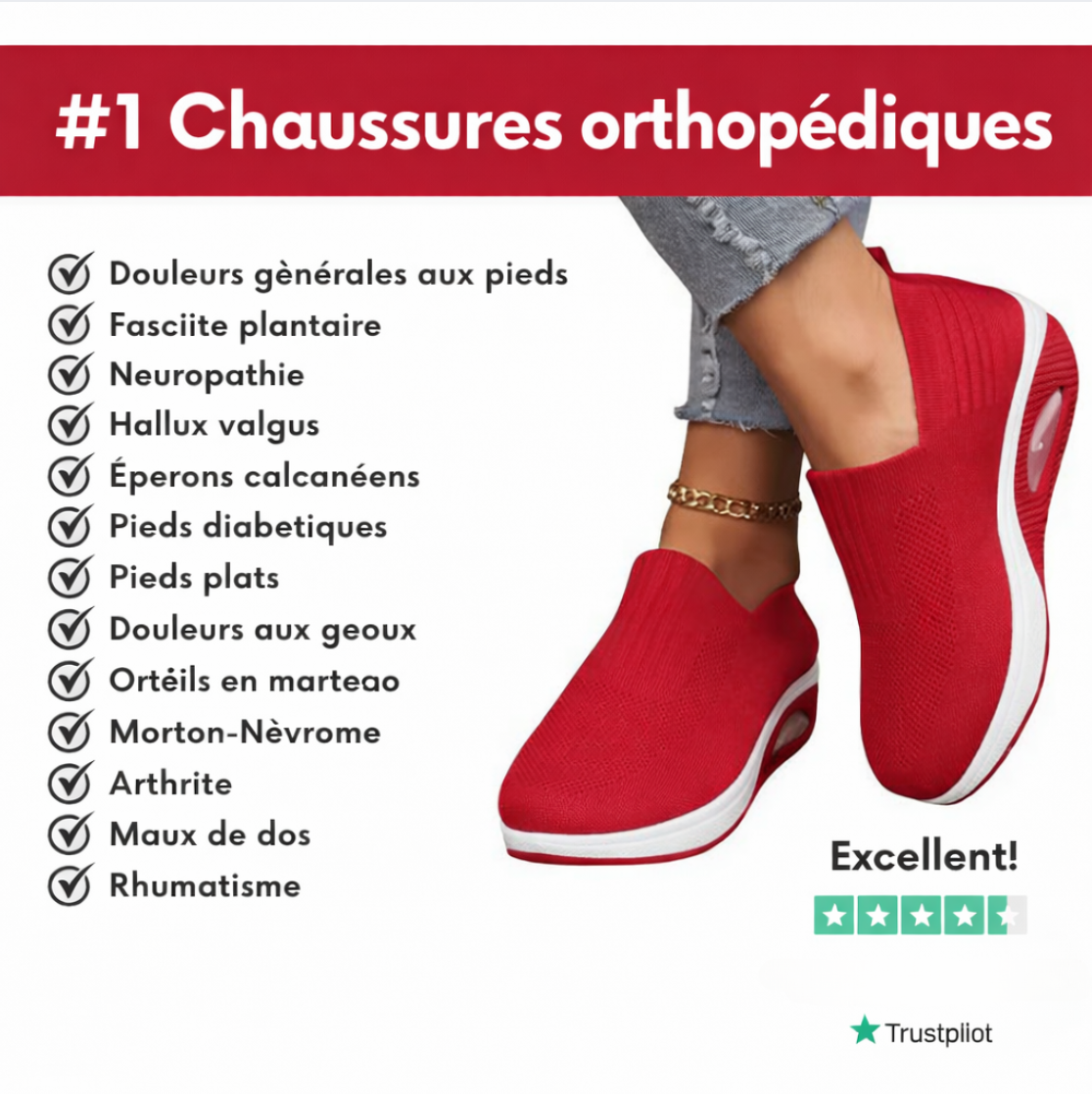Laurence | Baskets slip-on compensées confort quotidien