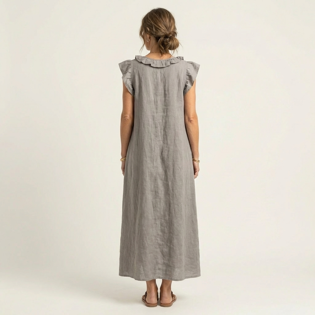 Josette | Robe Longue Volantée Col en V