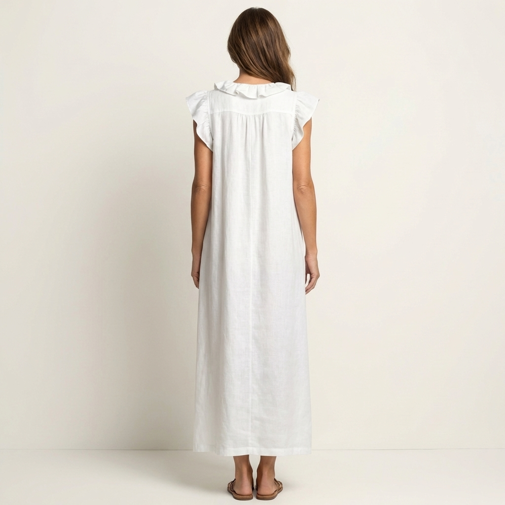 Josette | Robe Longue Volantée Col en V