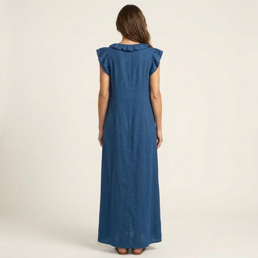 Josette | Robe Longue Volantée Col en V