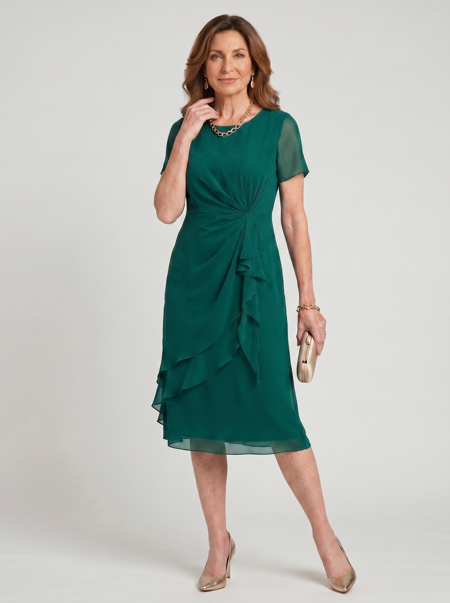 Sara | Robe Élégante En Mousseline Drapée