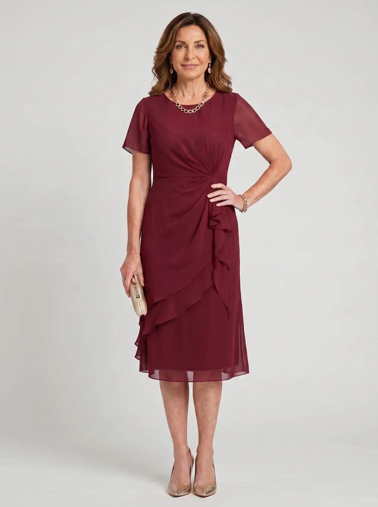 Sara | Robe Élégante En Mousseline Drapée